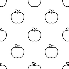 apple icon pattern. Seamless apple pattern on white background.