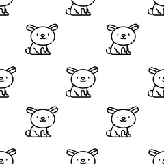 rabbit icon pattern. Seamless rabbit pattern on white background.