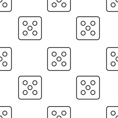 dice icon pattern. Seamless dice pattern on white background.