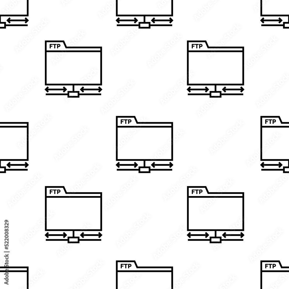 Poster ftp icon pattern. seamless ftp pattern on white background.
