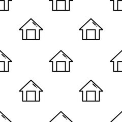 Fototapeta premium home icon pattern. Seamless home pattern on white background.