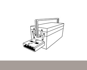 Pen Drive Icon Vector stock illustration. Pen drive icon vector illustration stock illustration. USB flash drive icon vector line art design. Flash Drive Icon Vector Illustration