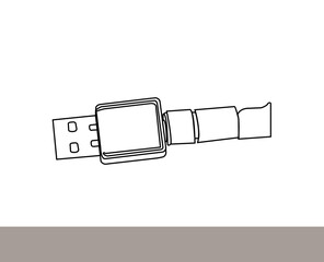 Pen Drive Icon Vector stock illustration. Pen drive icon vector illustration stock illustration. USB flash drive icon vector line art design. Flash Drive Icon Vector Illustration