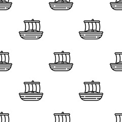 trireme icon pattern. Seamless trireme pattern on white background.