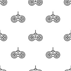 gamepad icon pattern. Seamless gamepad pattern on white background.