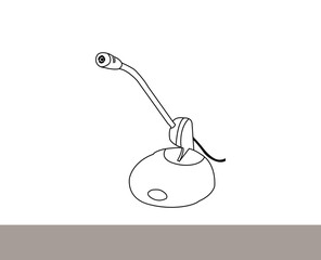  Headphones and retro microphone icon set over white background, silhouette style, vector illustration. Microphone icons set. vector illustration.