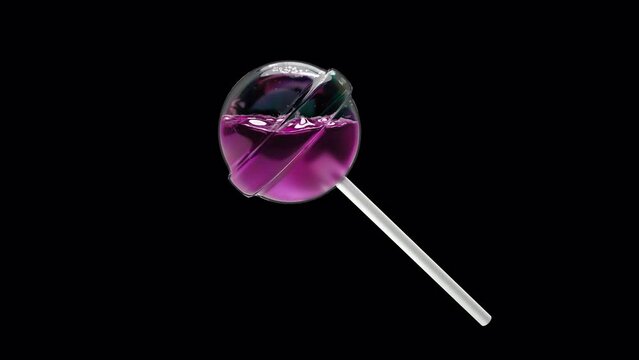 Chupa Chups candy on a stick with liquid inside with alpha channel