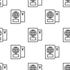 passport icon pattern. Seamless passport pattern on white background.