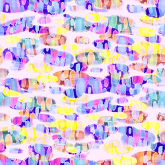 Fototapeta na wymiar Creative seamless pattern with beautiful bright abstract elements. Colorful texture for any kind of a design. Graphic abstract background. Contemporary art. Trendy modern style. Oil paint effect.