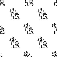 charcoal icon pattern. Seamless charcoal pattern on white background.