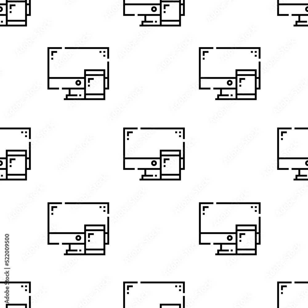 Poster computer icon pattern. seamless computer pattern on white background.
