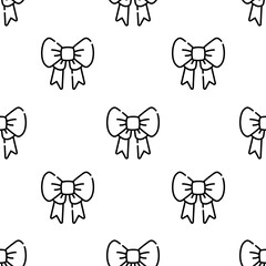 ribbon icon pattern. Seamless ribbon pattern on white background.