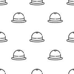 hat icon pattern. Seamless hat pattern on white background.