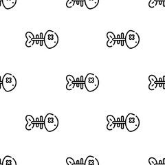 fishbone icon pattern. Seamless fishbone pattern on white background.