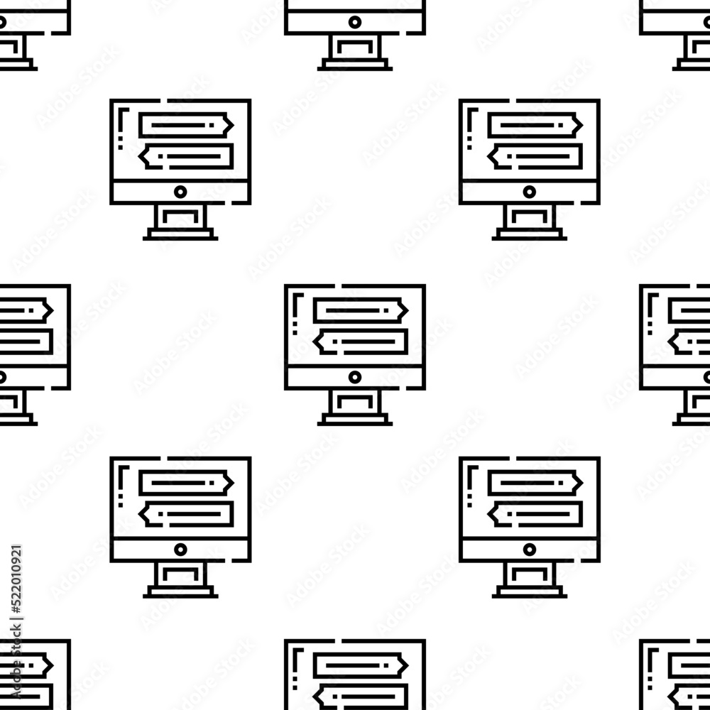 Poster monitor icon pattern. seamless monitor pattern on white background.