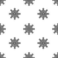 rudder icon pattern. Seamless rudder pattern on white background.