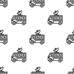 satellite dish icon pattern. Seamless satellite dish pattern on white background.