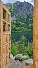 Door to the lake in the Tatra mountains, Slovakia
