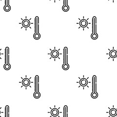 thermometer icon pattern. Seamless thermometer pattern on white background.