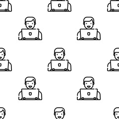 user icon pattern. Seamless user pattern on white background.