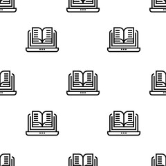 open book icon pattern. Seamless open book pattern on white background.