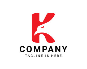 Letter K and eagle logo design