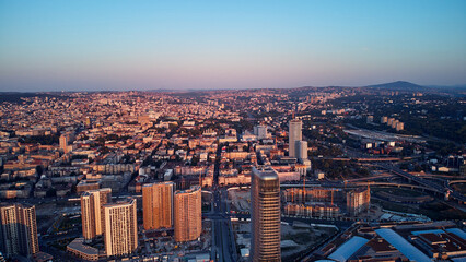 Naklejka premium Aerial view of Belgrade, capital of Serbia.
