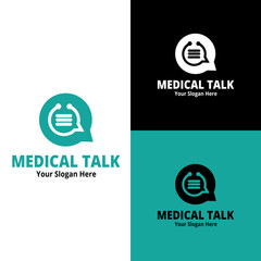 Doctor chat talk logo vector icon illustration. Medical Chat, Consult Logo Template Design.