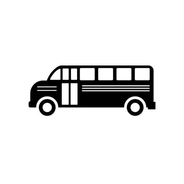 School Bus icon vector, solid illustration, pictogram isolated on white