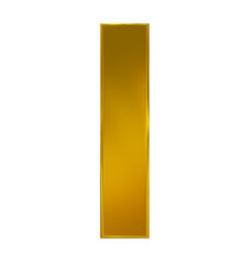 letter I 3d golden isolated on white - 3d rendering
