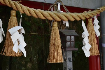 琵琶湖、びわ湖、青空、夏空、神社、参道、鳥居