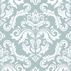 Orient vector classic pattern. Seamless abstract background with vintage elements. Orient light blue and white pattern. Ornament for wallpapers and packaging