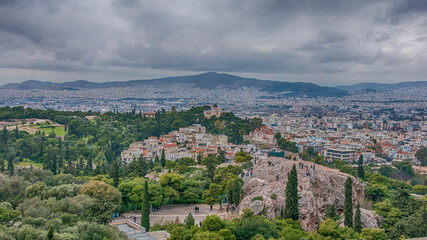 Fototapeta na wymiar Panoramic view of Athens city in Greece 