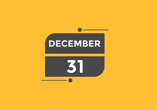 december 31 calendar reminder. 31th december daily calendar icon template. Vector illustration 
