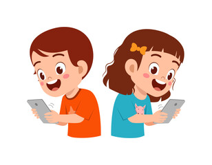 little kid get addicted to use smartphone