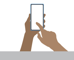mobile in hand vector ok