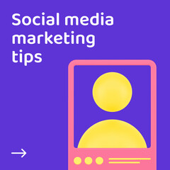 Social media marketing tips smartphone application social media post 3d icon vector