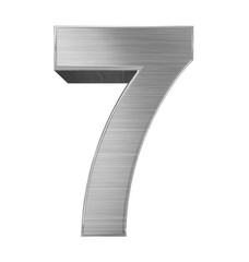 number 7 3d metal isolated on white - 3d rendering