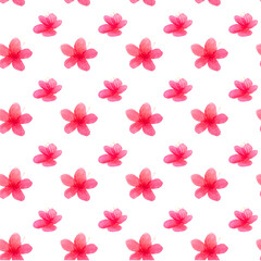 Watercolor seamless pattern in Japanese style. Cherry blossoms. Japanese cherry