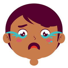 boy crying face cartoon cute