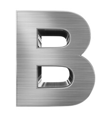 letter B 3d metal isolated on white - 3d rendering