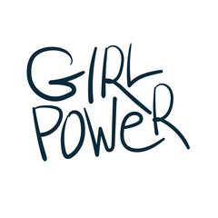 girl power diversity vector concept saying lettering hand drawn shirt quote line art simple monochrome