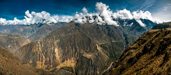 Colca Canyon area in Peru - South America. One of the deepest canyons in the world