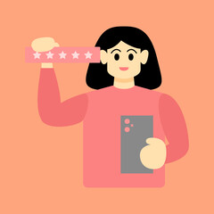 Customer online review rating and feedback illustration