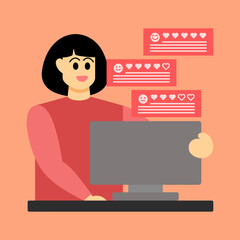 Customer online review rating and feedback illustration