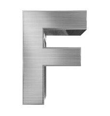 letter F 3d metal isolated on white - 3d rendering