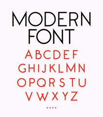 Font set of letters and numbers. Vector. Linear, thin, contour letters. Latin font. Pink glamorous letters. Women's style. All letters are separate. Complete alphabet. Modern style.