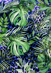 Fototapeta premium leopard background in autumn leaves