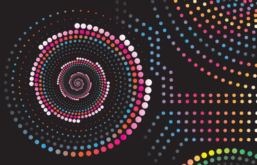 Abstract Hi Tech Circle Spiral Dot Multicolor Background 