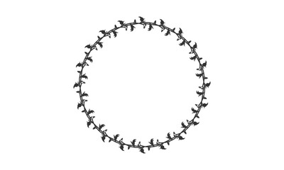  Frame leave vector. Hand Drawn Floral frame. Floral vintage decorative floral frame.